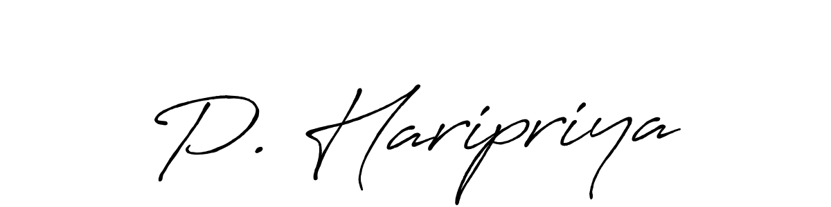 How to make P. Haripriya name signature. Use Antro_Vectra_Bolder style for creating short signs online. This is the latest handwritten sign. P. Haripriya signature style 7 images and pictures png