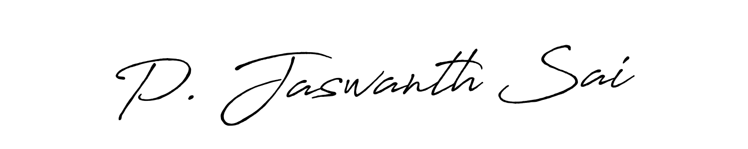 Also we have P. Jaswanth Sai name is the best signature style. Create professional handwritten signature collection using Antro_Vectra_Bolder autograph style. P. Jaswanth Sai signature style 7 images and pictures png