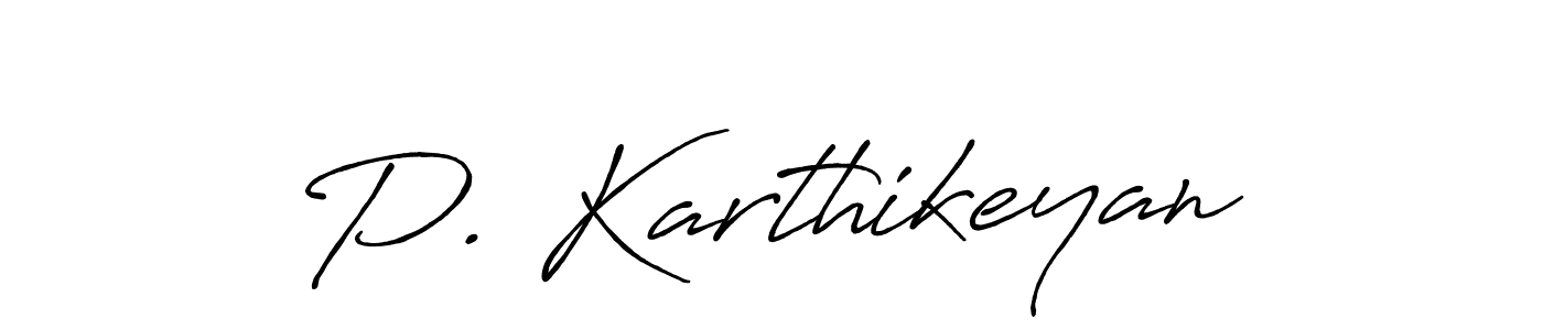 Use a signature maker to create a handwritten signature online. With this signature software, you can design (Antro_Vectra_Bolder) your own signature for name P. Karthikeyan. P. Karthikeyan signature style 7 images and pictures png