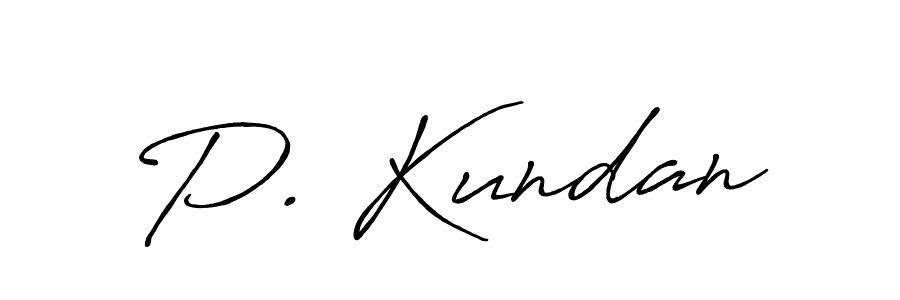 How to make P. Kundan name signature. Use Antro_Vectra_Bolder style for creating short signs online. This is the latest handwritten sign. P. Kundan signature style 7 images and pictures png