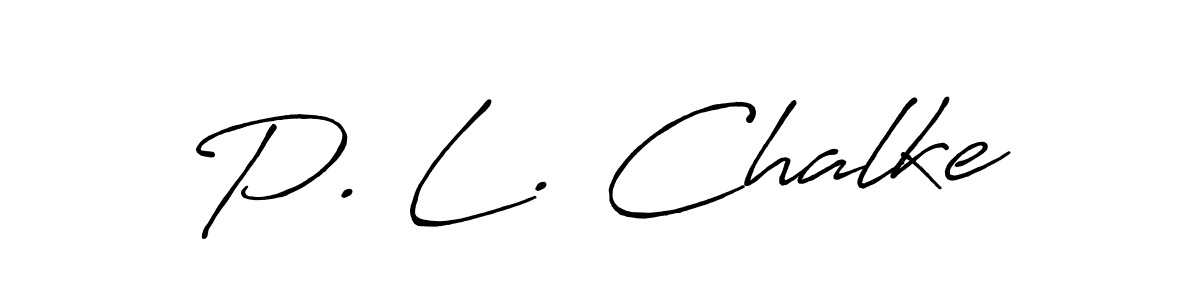 Make a beautiful signature design for name P. L. Chalke. With this signature (Antro_Vectra_Bolder) style, you can create a handwritten signature for free. P. L. Chalke signature style 7 images and pictures png