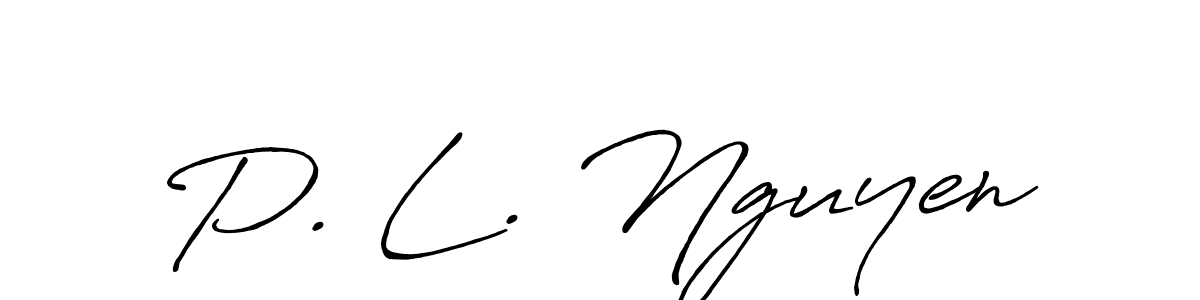 Make a beautiful signature design for name P. L. Nguyen. With this signature (Antro_Vectra_Bolder) style, you can create a handwritten signature for free. P. L. Nguyen signature style 7 images and pictures png