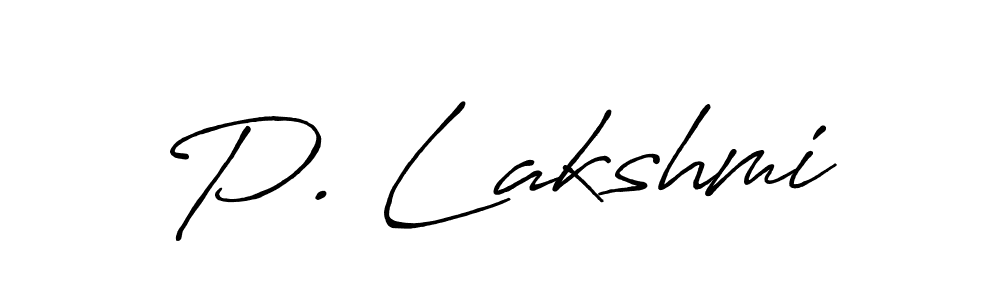 You should practise on your own different ways (Antro_Vectra_Bolder) to write your name (P. Lakshmi) in signature. don't let someone else do it for you. P. Lakshmi signature style 7 images and pictures png