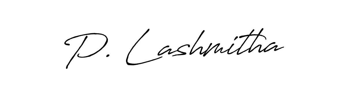 You should practise on your own different ways (Antro_Vectra_Bolder) to write your name (P. Lashmitha) in signature. don't let someone else do it for you. P. Lashmitha signature style 7 images and pictures png