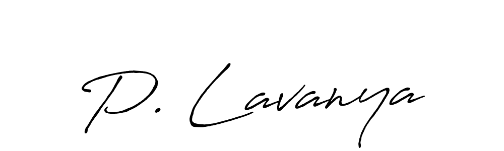 Design your own signature with our free online signature maker. With this signature software, you can create a handwritten (Antro_Vectra_Bolder) signature for name P. Lavanya. P. Lavanya signature style 7 images and pictures png