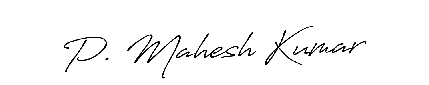 How to make P. Mahesh Kumar name signature. Use Antro_Vectra_Bolder style for creating short signs online. This is the latest handwritten sign. P. Mahesh Kumar signature style 7 images and pictures png