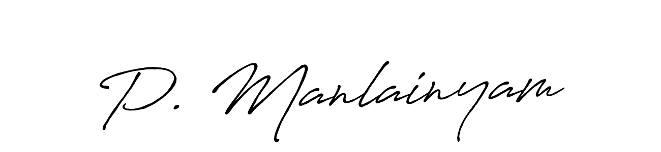 Similarly Antro_Vectra_Bolder is the best handwritten signature design. Signature creator online .You can use it as an online autograph creator for name P. Manlainyam. P. Manlainyam signature style 7 images and pictures png