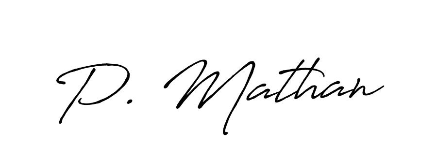 Use a signature maker to create a handwritten signature online. With this signature software, you can design (Antro_Vectra_Bolder) your own signature for name P. Mathan. P. Mathan signature style 7 images and pictures png