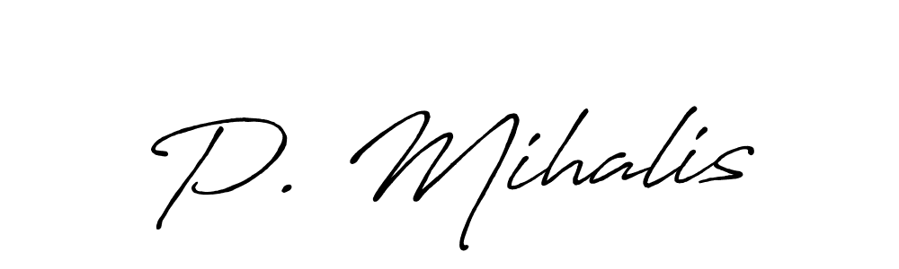Also You can easily find your signature by using the search form. We will create P. Mihalis name handwritten signature images for you free of cost using Antro_Vectra_Bolder sign style. P. Mihalis signature style 7 images and pictures png