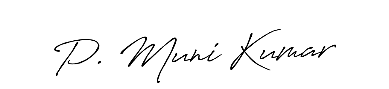P. Muni Kumar stylish signature style. Best Handwritten Sign (Antro_Vectra_Bolder) for my name. Handwritten Signature Collection Ideas for my name P. Muni Kumar. P. Muni Kumar signature style 7 images and pictures png