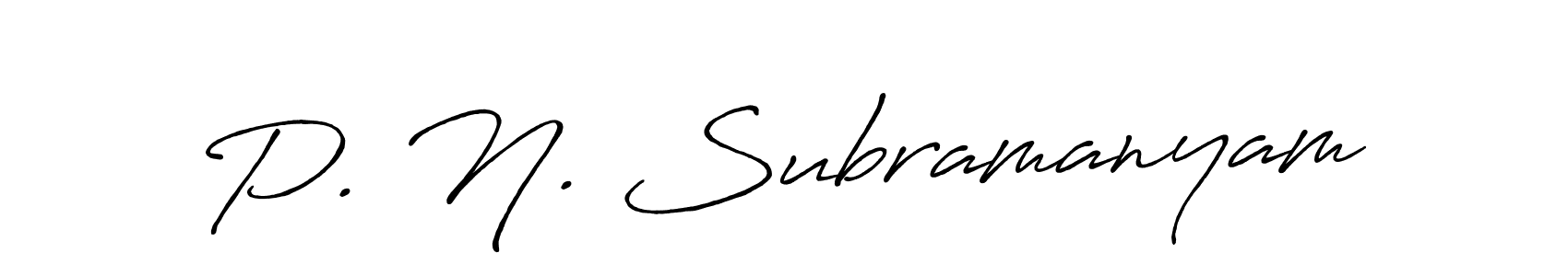 The best way (Antro_Vectra_Bolder) to make a short signature is to pick only two or three words in your name. The name P. N. Subramanyam include a total of six letters. For converting this name. P. N. Subramanyam signature style 7 images and pictures png