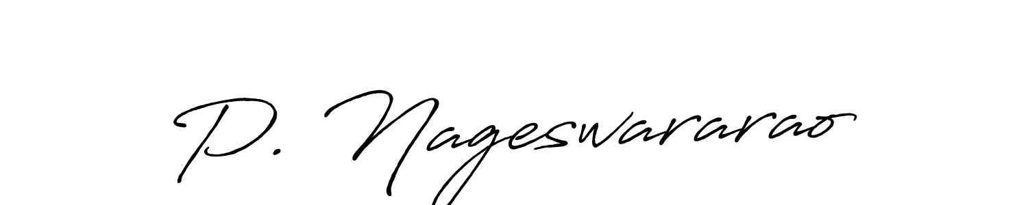 Create a beautiful signature design for name P. Nageswararao. With this signature (Antro_Vectra_Bolder) fonts, you can make a handwritten signature for free. P. Nageswararao signature style 7 images and pictures png