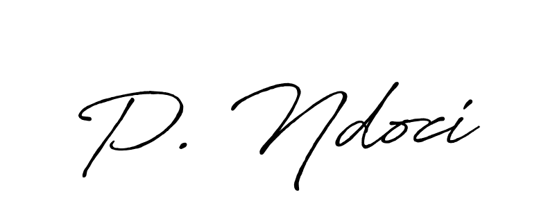 How to make P. Ndoci name signature. Use Antro_Vectra_Bolder style for creating short signs online. This is the latest handwritten sign. P. Ndoci signature style 7 images and pictures png