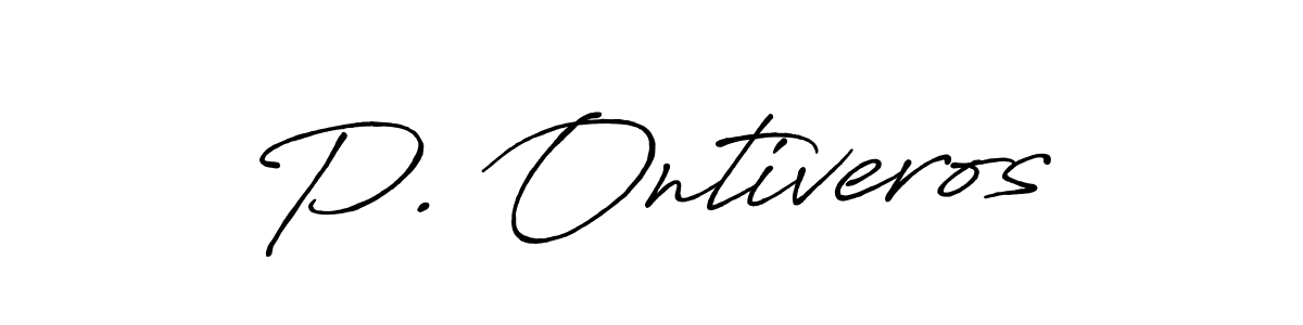 Make a beautiful signature design for name P. Ontiveros. With this signature (Antro_Vectra_Bolder) style, you can create a handwritten signature for free. P. Ontiveros signature style 7 images and pictures png