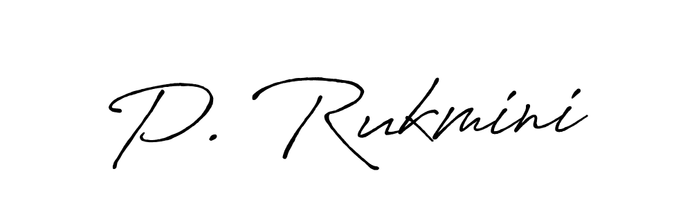 The best way (Antro_Vectra_Bolder) to make a short signature is to pick only two or three words in your name. The name P. Rukmini include a total of six letters. For converting this name. P. Rukmini signature style 7 images and pictures png