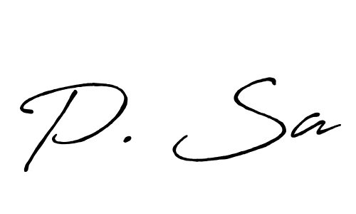How to make P. Sa signature? Antro_Vectra_Bolder is a professional autograph style. Create handwritten signature for P. Sa name. P. Sa signature style 7 images and pictures png