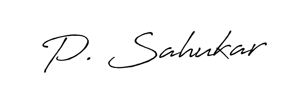 Make a beautiful signature design for name P. Sahukar. With this signature (Antro_Vectra_Bolder) style, you can create a handwritten signature for free. P. Sahukar signature style 7 images and pictures png