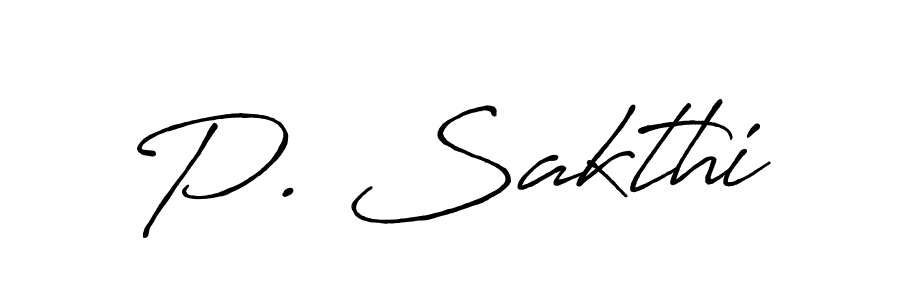 How to make P. Sakthi name signature. Use Antro_Vectra_Bolder style for creating short signs online. This is the latest handwritten sign. P. Sakthi signature style 7 images and pictures png