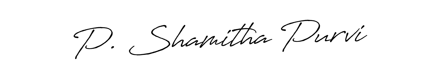 Create a beautiful signature design for name P. Shamitha Purvi. With this signature (Antro_Vectra_Bolder) fonts, you can make a handwritten signature for free. P. Shamitha Purvi signature style 7 images and pictures png