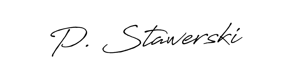 if you are searching for the best signature style for your name P. Stawerski. so please give up your signature search. here we have designed multiple signature styles  using Antro_Vectra_Bolder. P. Stawerski signature style 7 images and pictures png