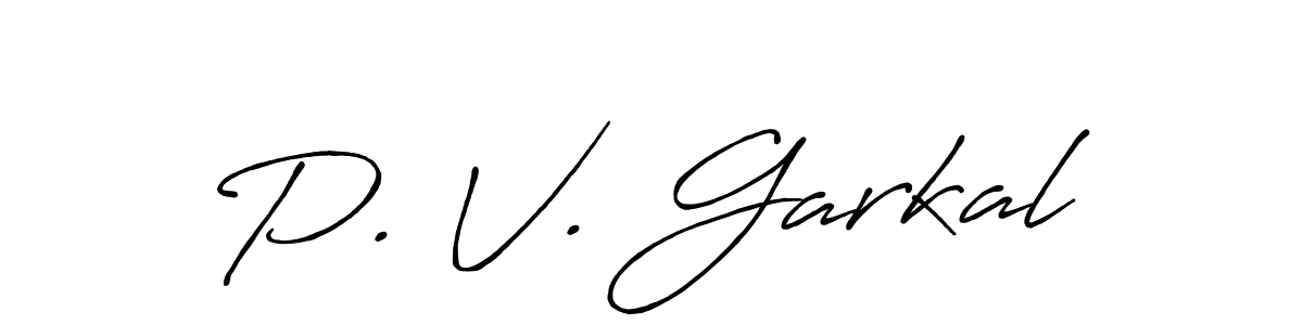 Use a signature maker to create a handwritten signature online. With this signature software, you can design (Antro_Vectra_Bolder) your own signature for name P. V. Garkal. P. V. Garkal signature style 7 images and pictures png