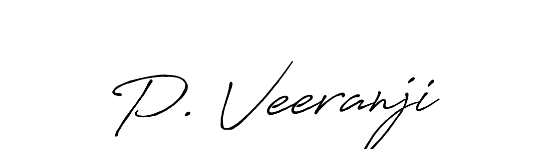 P. Veeranji stylish signature style. Best Handwritten Sign (Antro_Vectra_Bolder) for my name. Handwritten Signature Collection Ideas for my name P. Veeranji. P. Veeranji signature style 7 images and pictures png