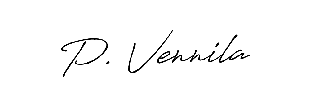 if you are searching for the best signature style for your name P. Vennila. so please give up your signature search. here we have designed multiple signature styles  using Antro_Vectra_Bolder. P. Vennila signature style 7 images and pictures png