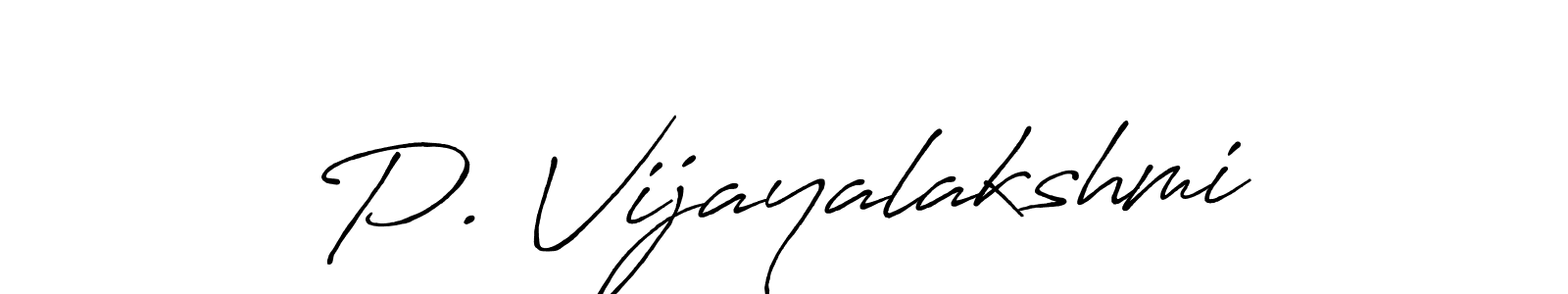 Antro_Vectra_Bolder is a professional signature style that is perfect for those who want to add a touch of class to their signature. It is also a great choice for those who want to make their signature more unique. Get P. Vijayalakshmi name to fancy signature for free. P. Vijayalakshmi signature style 7 images and pictures png