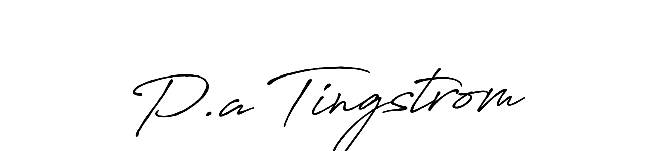 The best way (Antro_Vectra_Bolder) to make a short signature is to pick only two or three words in your name. The name P.a Tingstrom include a total of six letters. For converting this name. P.a Tingstrom signature style 7 images and pictures png