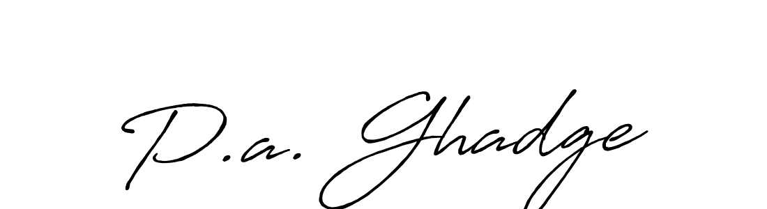 Antro_Vectra_Bolder is a professional signature style that is perfect for those who want to add a touch of class to their signature. It is also a great choice for those who want to make their signature more unique. Get P.a. Ghadge name to fancy signature for free. P.a. Ghadge signature style 7 images and pictures png