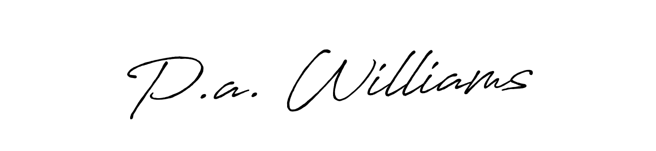 Once you've used our free online signature maker to create your best signature Antro_Vectra_Bolder style, it's time to enjoy all of the benefits that P.a. Williams name signing documents. P.a. Williams signature style 7 images and pictures png