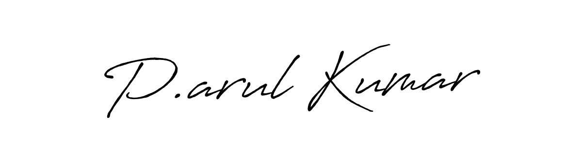 How to make P.arul Kumar name signature. Use Antro_Vectra_Bolder style for creating short signs online. This is the latest handwritten sign. P.arul Kumar signature style 7 images and pictures png
