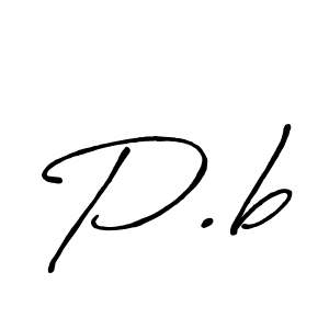 Create a beautiful signature design for name P.b. With this signature (Antro_Vectra_Bolder) fonts, you can make a handwritten signature for free. P.b signature style 7 images and pictures png
