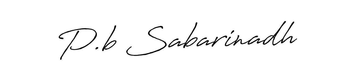 Design your own signature with our free online signature maker. With this signature software, you can create a handwritten (Antro_Vectra_Bolder) signature for name P.b Sabarinadh. P.b Sabarinadh signature style 7 images and pictures png