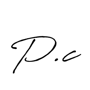 P.c stylish signature style. Best Handwritten Sign (Antro_Vectra_Bolder) for my name. Handwritten Signature Collection Ideas for my name P.c. P.c signature style 7 images and pictures png