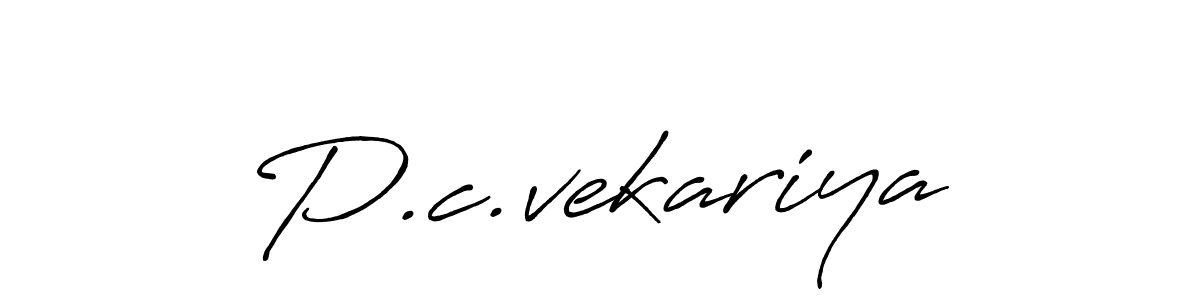 You should practise on your own different ways (Antro_Vectra_Bolder) to write your name (P.c.vekariya) in signature. don't let someone else do it for you. P.c.vekariya signature style 7 images and pictures png