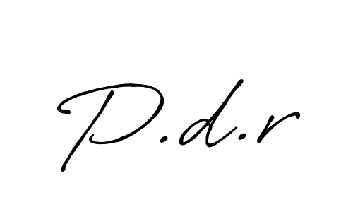 Create a beautiful signature design for name P.d.r. With this signature (Antro_Vectra_Bolder) fonts, you can make a handwritten signature for free. P.d.r signature style 7 images and pictures png