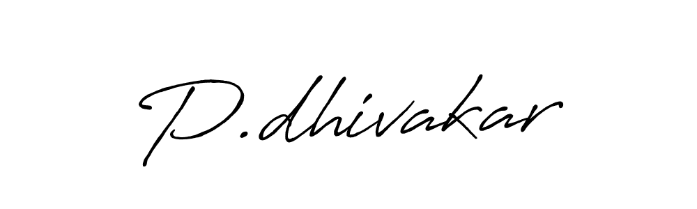 Use a signature maker to create a handwritten signature online. With this signature software, you can design (Antro_Vectra_Bolder) your own signature for name P.dhivakar. P.dhivakar signature style 7 images and pictures png