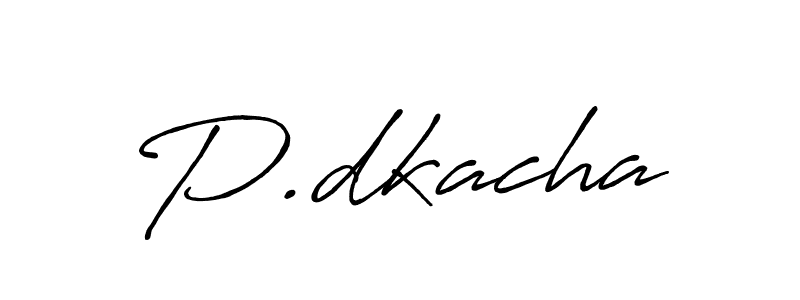 Use a signature maker to create a handwritten signature online. With this signature software, you can design (Antro_Vectra_Bolder) your own signature for name P.dkacha. P.dkacha signature style 7 images and pictures png