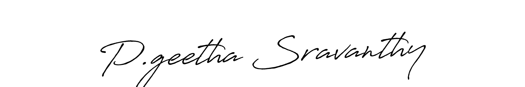 Similarly Antro_Vectra_Bolder is the best handwritten signature design. Signature creator online .You can use it as an online autograph creator for name P.geetha Sravanthy. P.geetha Sravanthy signature style 7 images and pictures png