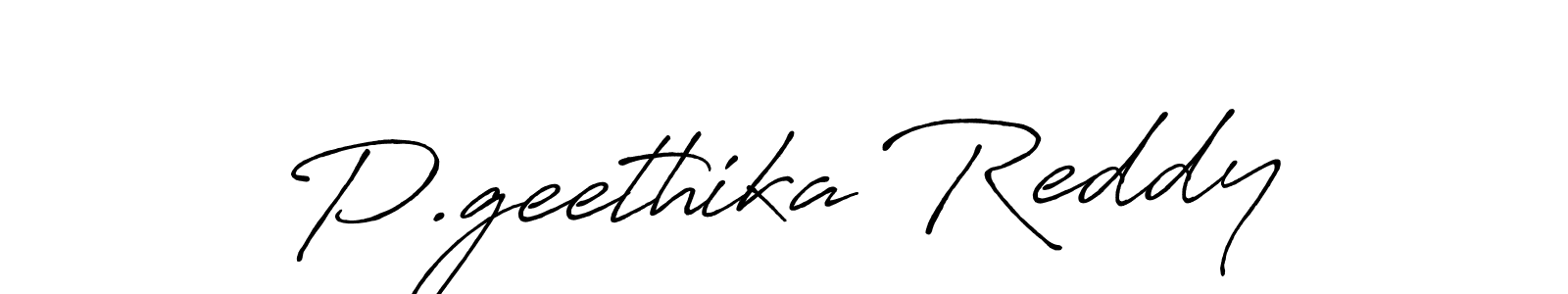 Create a beautiful signature design for name P.geethika Reddy. With this signature (Antro_Vectra_Bolder) fonts, you can make a handwritten signature for free. P.geethika Reddy signature style 7 images and pictures png