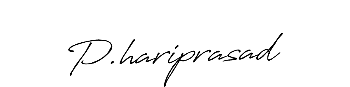 Use a signature maker to create a handwritten signature online. With this signature software, you can design (Antro_Vectra_Bolder) your own signature for name P.hariprasad. P.hariprasad signature style 7 images and pictures png