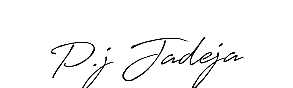 Create a beautiful signature design for name P.j Jadeja. With this signature (Antro_Vectra_Bolder) fonts, you can make a handwritten signature for free. P.j Jadeja signature style 7 images and pictures png