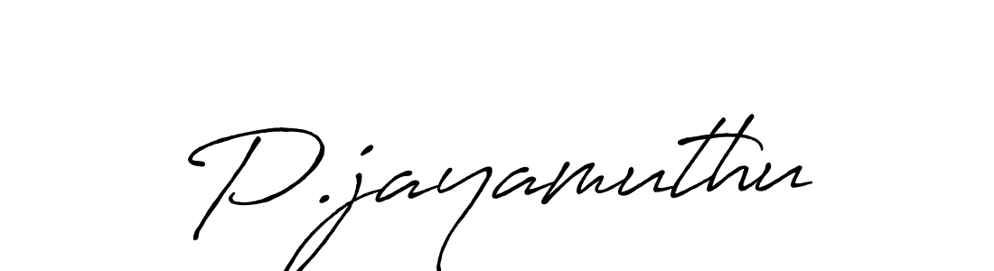 How to make P.jayamuthu name signature. Use Antro_Vectra_Bolder style for creating short signs online. This is the latest handwritten sign. P.jayamuthu signature style 7 images and pictures png