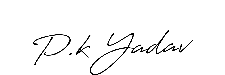 Use a signature maker to create a handwritten signature online. With this signature software, you can design (Antro_Vectra_Bolder) your own signature for name P.k Yadav. P.k Yadav signature style 7 images and pictures png