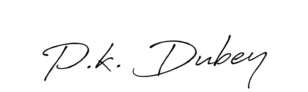 How to make P.k. Dubey name signature. Use Antro_Vectra_Bolder style for creating short signs online. This is the latest handwritten sign. P.k. Dubey signature style 7 images and pictures png