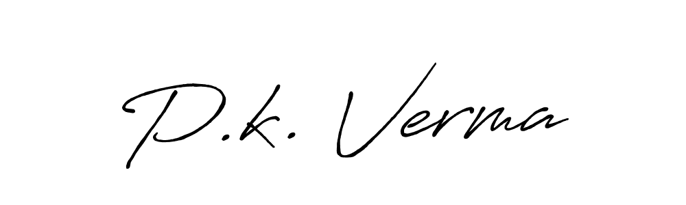 How to make P.k. Verma name signature. Use Antro_Vectra_Bolder style for creating short signs online. This is the latest handwritten sign. P.k. Verma signature style 7 images and pictures png