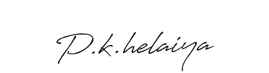 How to make P.k.helaiya name signature. Use Antro_Vectra_Bolder style for creating short signs online. This is the latest handwritten sign. P.k.helaiya signature style 7 images and pictures png