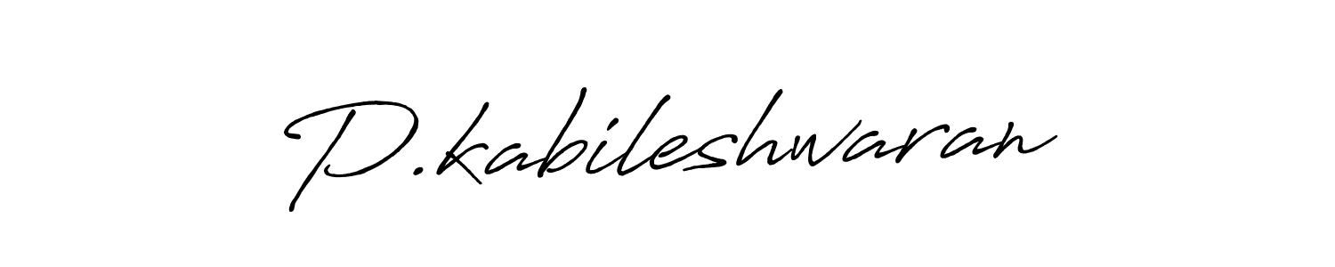 Use a signature maker to create a handwritten signature online. With this signature software, you can design (Antro_Vectra_Bolder) your own signature for name P.kabileshwaran. P.kabileshwaran signature style 7 images and pictures png