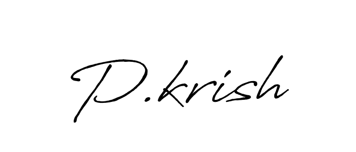 How to make P.krish signature? Antro_Vectra_Bolder is a professional autograph style. Create handwritten signature for P.krish name. P.krish signature style 7 images and pictures png